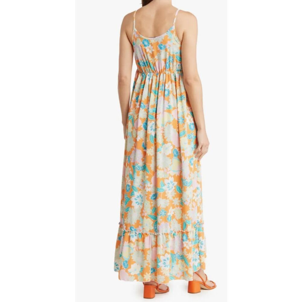 Velvet Torch Los Angeles Floral Print Tiered Midi Slip Dress Size XS - Picture 2 of 13